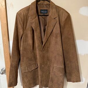 Oakridge Genuine Leather Suede Western Blazer Jacket Men’s 48L Brown